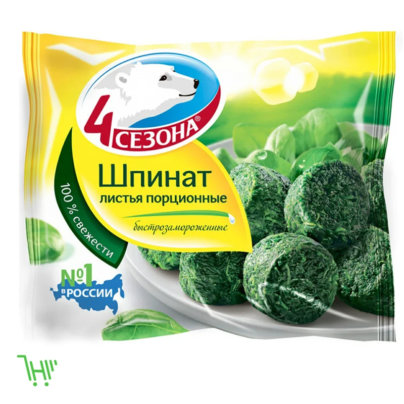 4 сезона шпинат листовой 400 г