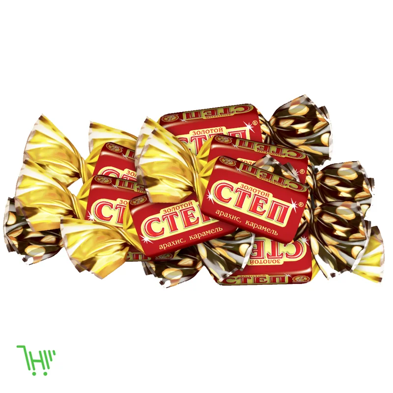 Конфеты Степ золотой пакет
