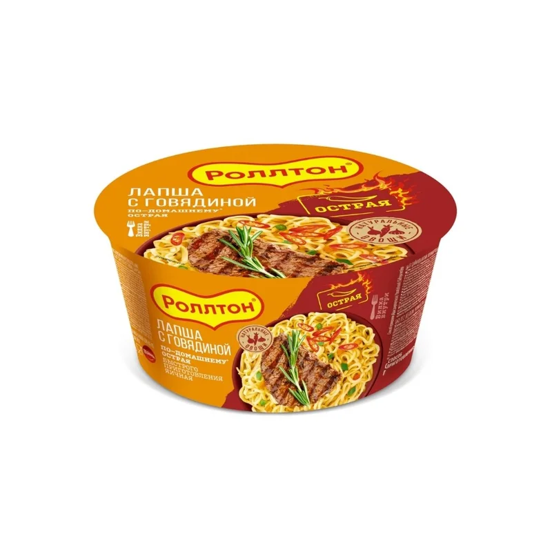 Лапша Роллтон со вкусом говядины по-домашнему острая 90 г