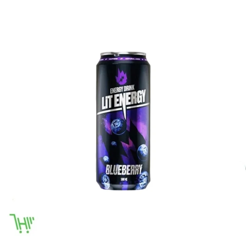 LIT ENERGY Энергетики напитки в банках 450 мл с черничным вкусом