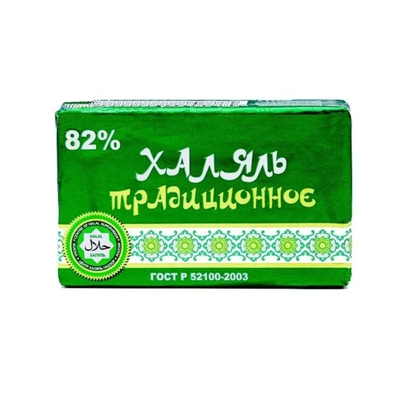 Масло сливочное Халяль Традиционное 82%, 180 гр., обертка фольга/бумага