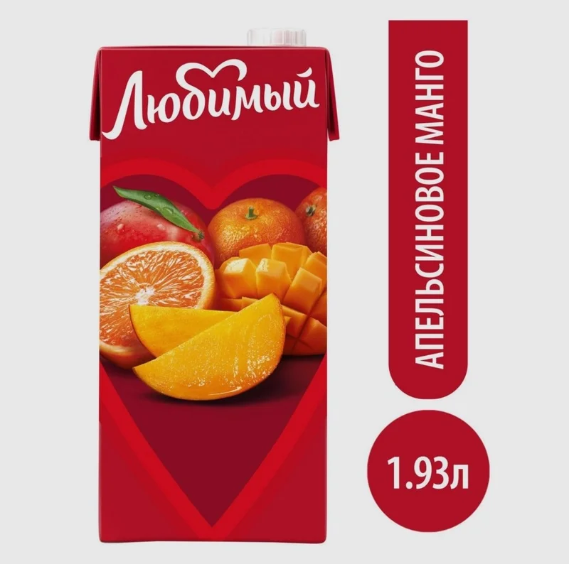 Напиток сокосодержащий Любимый Апельсиновое манго, 0,95 л
