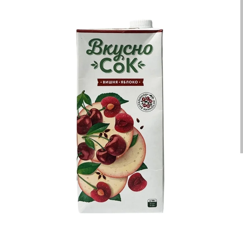 Напиток сокосодержащий «Вкусно Сок» Яблочно-вишнёвый, 2л