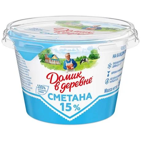 Сметана Домик в деревне, 15% 180г БЗМЖ