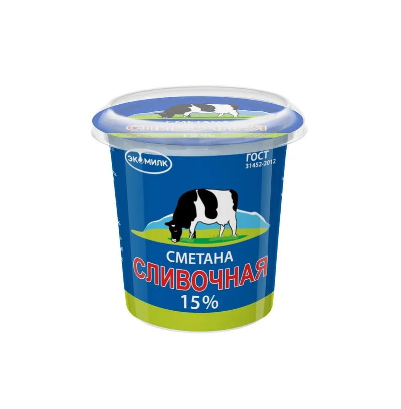 Сметана Экомилка 15% 315г