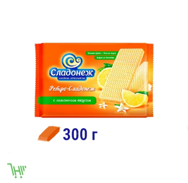 Вафли Сладонеж Ретро с лимонным вкусом 300г