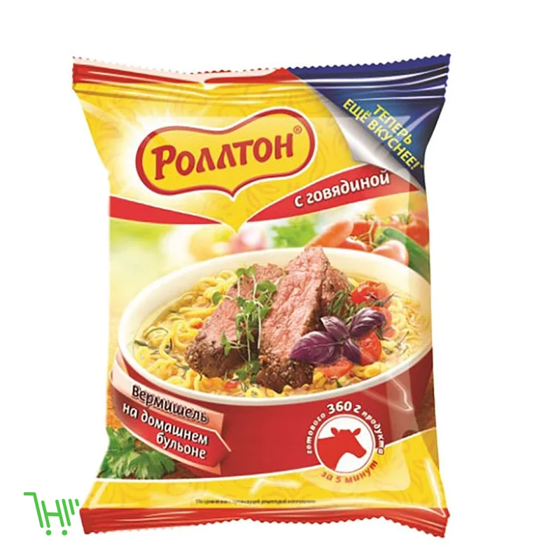 Вермишель б/п Роллтон с говядиной 60г