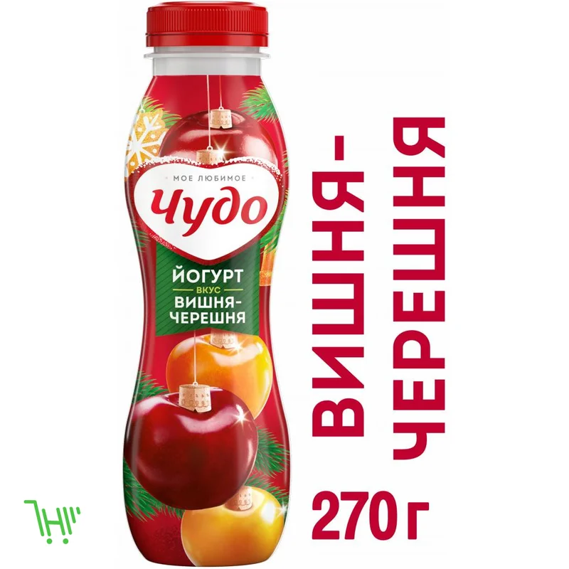 Йогурт «Чудо» фруктовый вишня-черешня 2.4%, 270 г