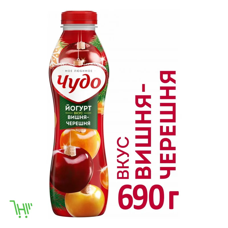 Йогурт «Чудо» питьевой вишня-черешня 2.4%, 690 г